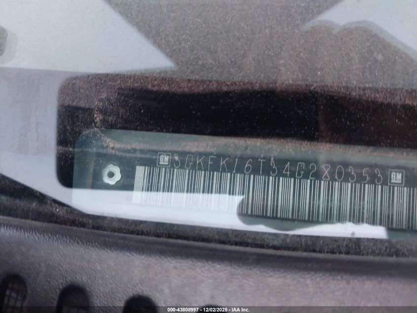 2004 GMC Yukon Xl 1500 Slt VIN: 3GKFK16T34G280353 Lot: 43808997