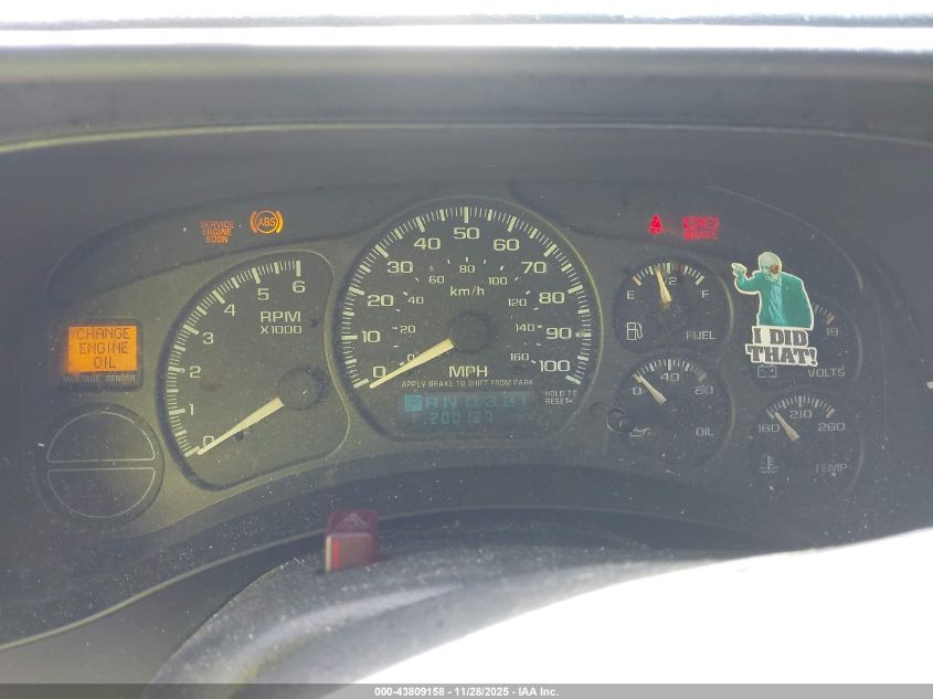 2001 Chevrolet Suburban 1500 Ls VIN: 3GNEC16T81G289220 Lot: 43809158