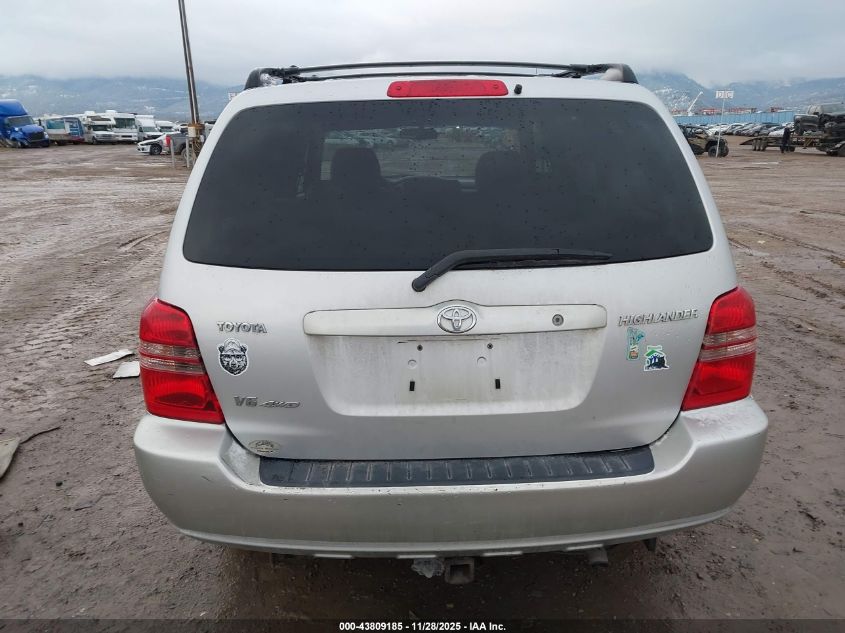 2002 Toyota Highlander VIN: JTEHF21A320055755 Lot: 43809185