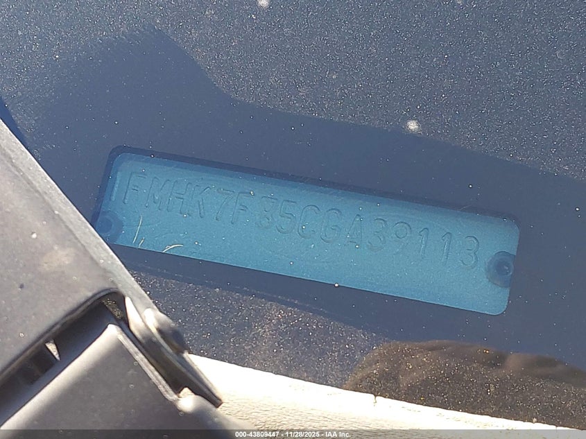 2012 Ford Explorer Limited VIN: 1FMHK7F85CGA39113 Lot: 43809447