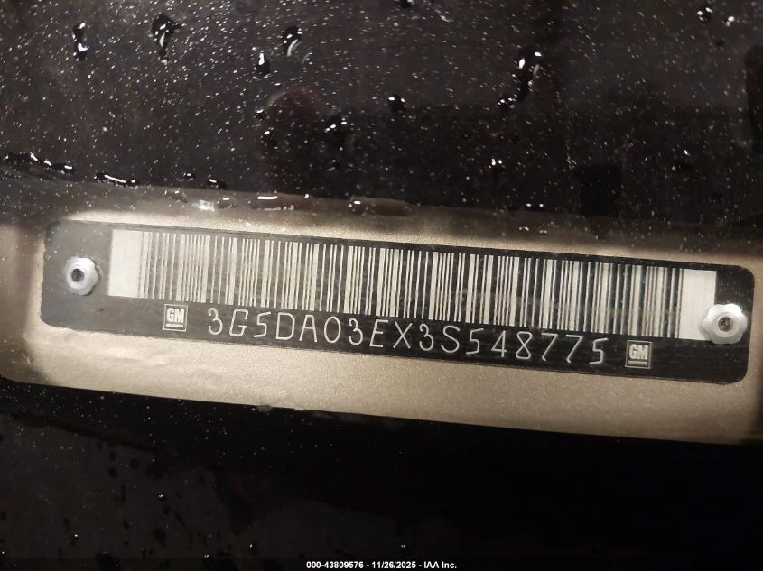 2003 Buick Rendezvous Cxl VIN: 3G5DA03EX3S548775 Lot: 43809576