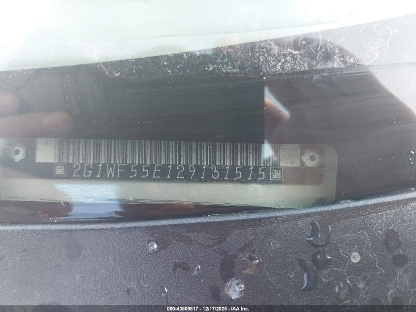 2002 Chevrolet Impala VIN: 2G1WF55E129131515 Lot: 43809817