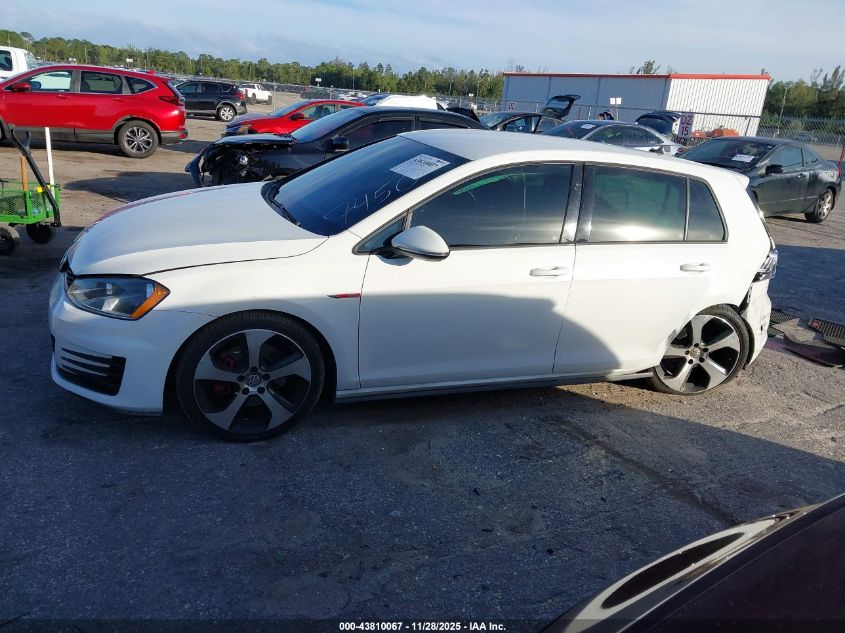 2017 Volkswagen Golf Gti Autobahn 4-Door/S 4-Door/Se 4-Door/Sport VIN: 3VW4T7AU9HM027450 Lot: 43810067