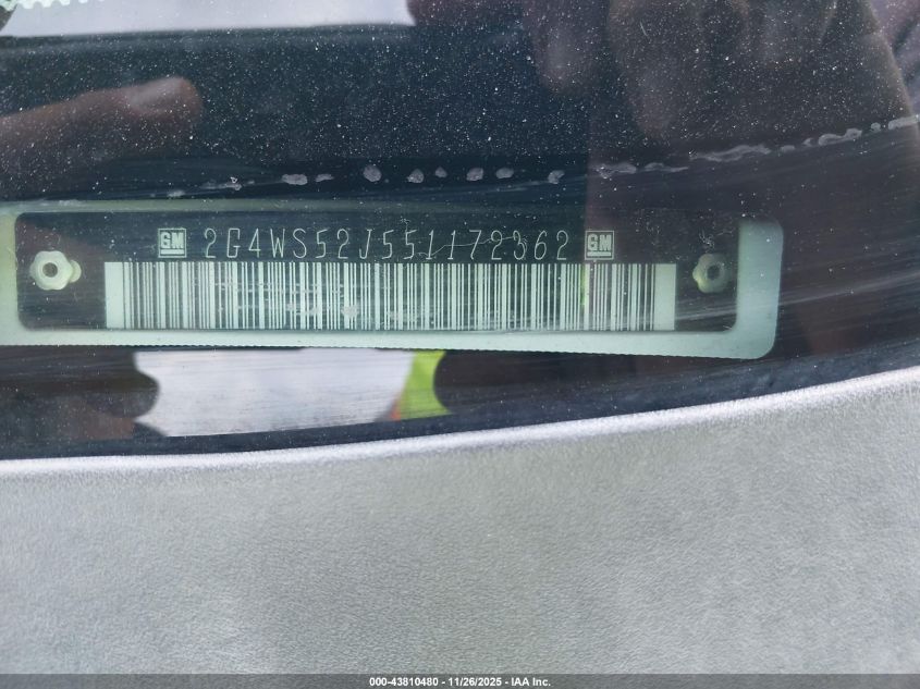 2005 Buick Century VIN: 2G4WS52J551172362 Lot: 43810480