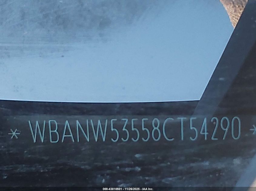 2008 BMW 550I VIN: WBANW53558CT54290 Lot: 43810501