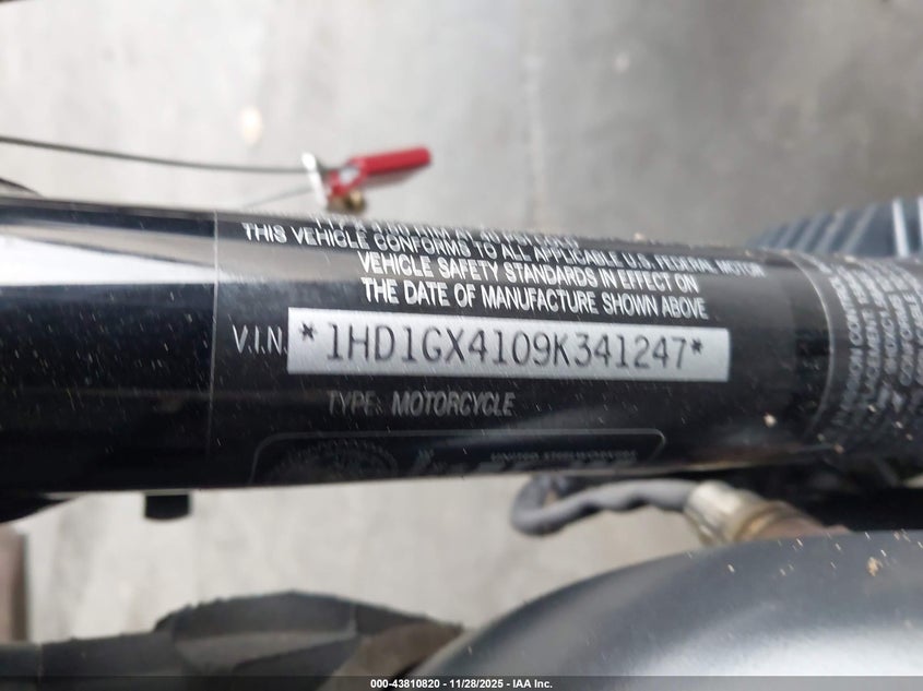 2009 Harley-Davidson Fxdb VIN: 1HD1GX4109K341247 Lot: 43810820