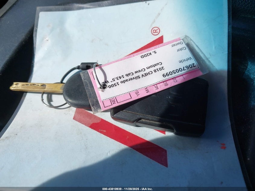 2018 Chevrolet Silverado 1500 1Lt VIN: 1GCRCREC0JZ188828 Lot: 43810939