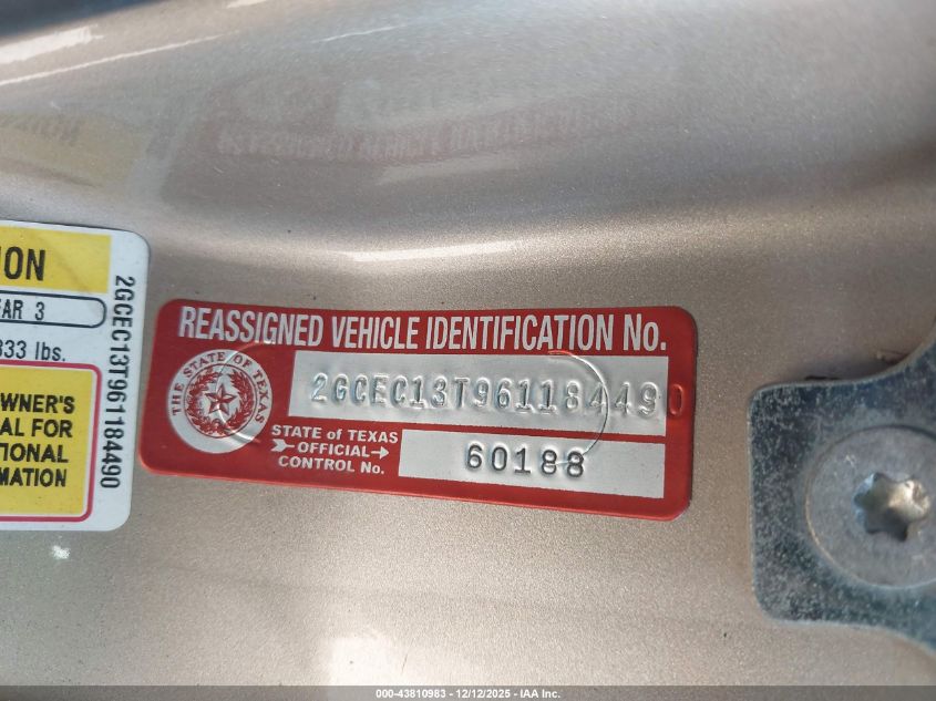 2006 Chevrolet Silverado 1500 Lt1 VIN: 2GCEC13T961184490 Lot: 43810983