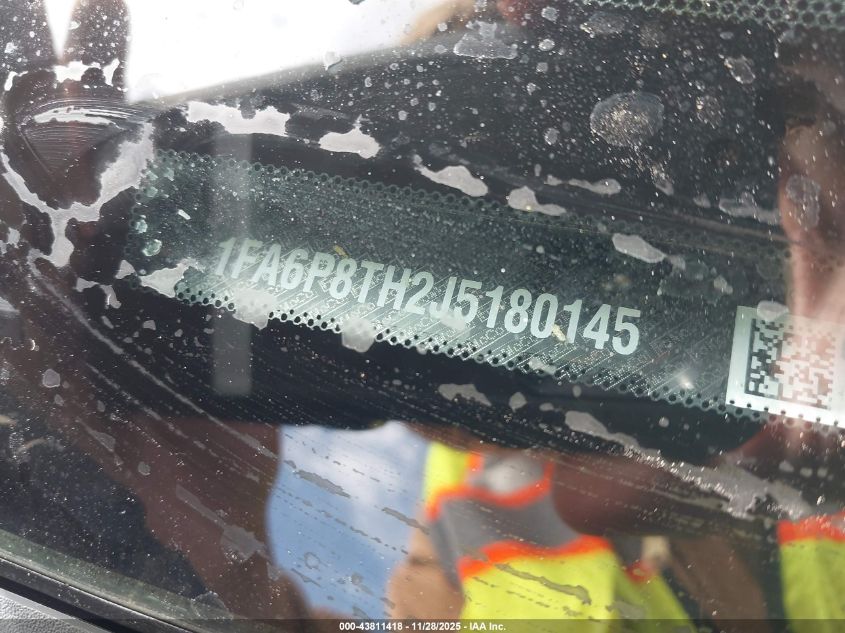 2018 Ford Mustang Ecoboost VIN: 1FA6P8TH2J5180145 Lot: 43811418