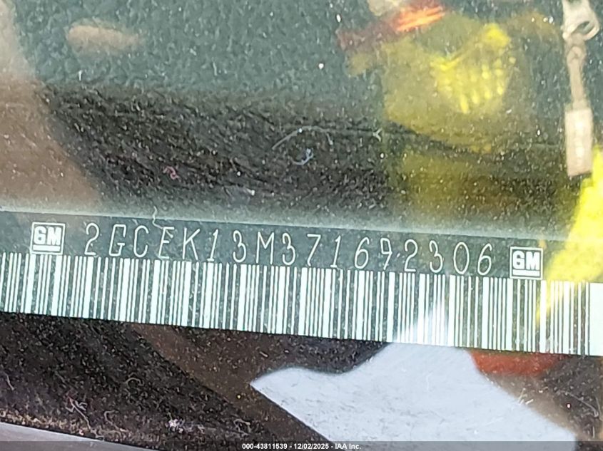 2007 Chevrolet Silverado 1500 Ltz VIN: 2GCEK13M371692306 Lot: 43811539