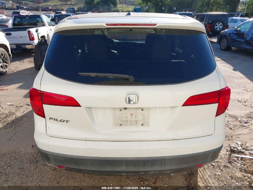 2017 Honda Pilot Ex-L VIN: 5FNYF5H52HB045498 Lot: 43811861