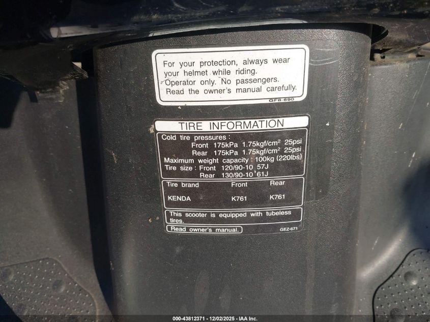 2018 Honda Nps50 VIN: JH2AF5811JK600018 Lot: 43812371