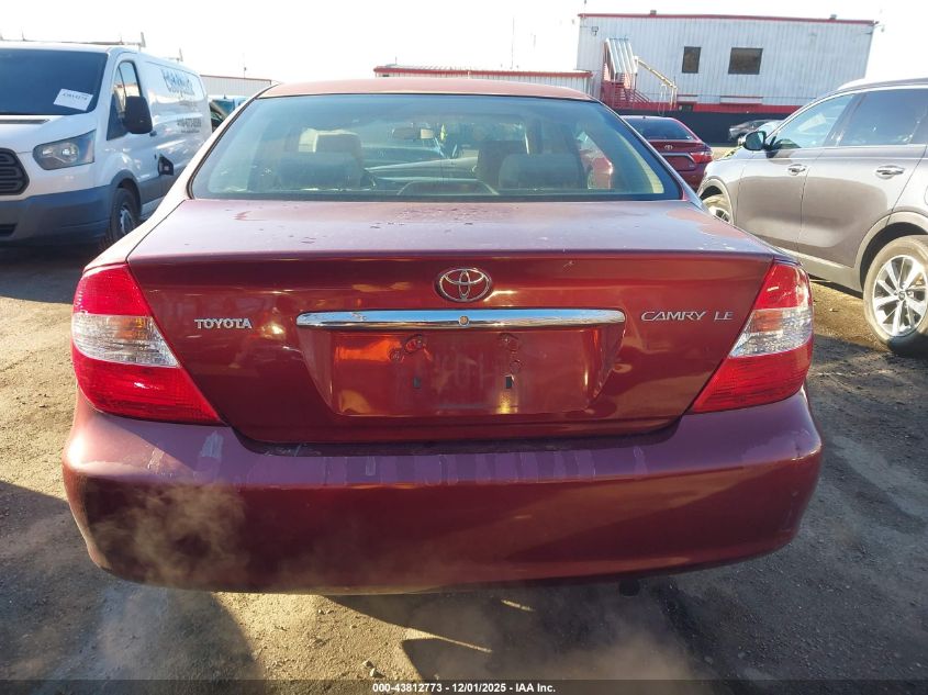 2002 Toyota Camry Le VIN: 4T1BE32K92U030244 Lot: 43812773