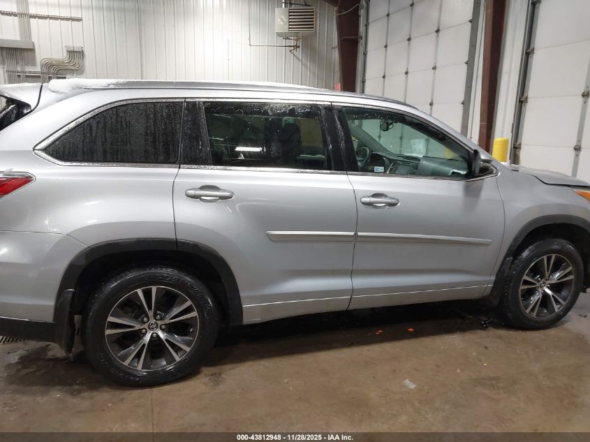2016 Toyota Highlander Xle V6 VIN: 5TDJKRFH6GS238040 Lot: 43812948
