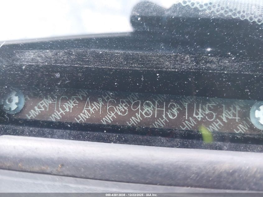 2008 Honda Civic Lx VIN: 2HGFA16598H314514 Lot: 43813038