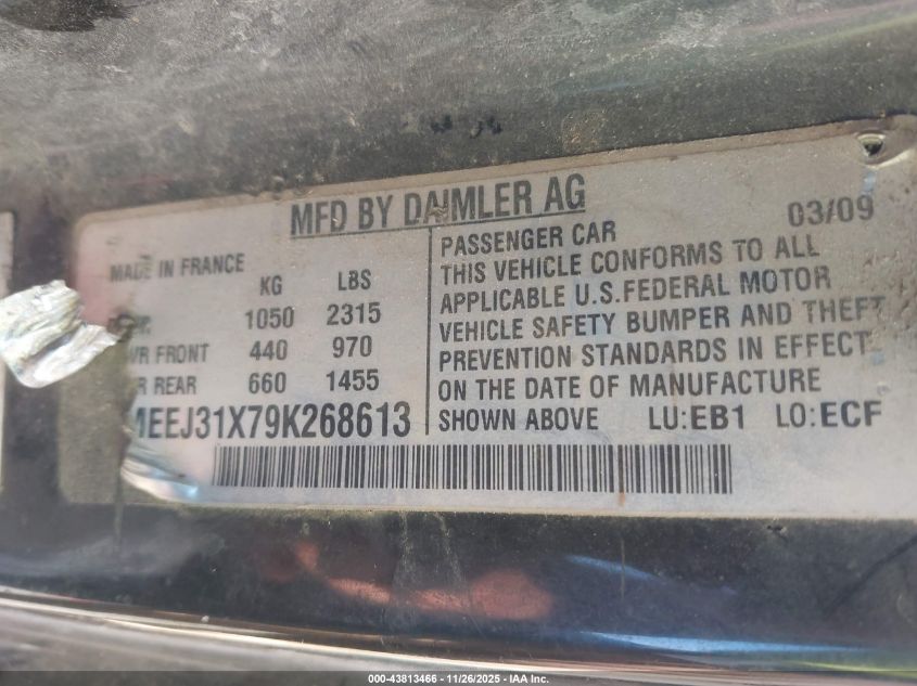 2009 Smart Fortwo Brabus/Passion/Pure VIN: WMEEJ31X79K268613 Lot: 43813466