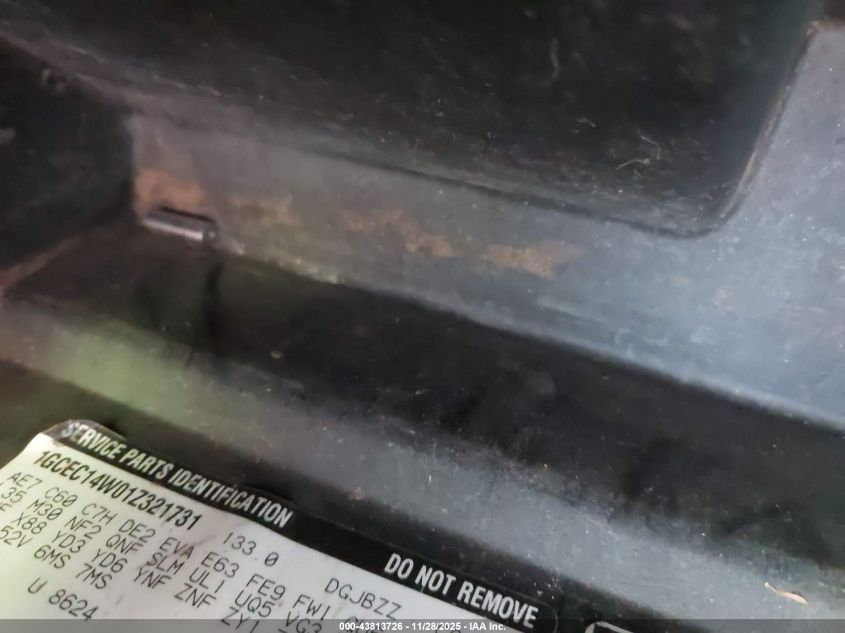 2001 Chevrolet Silverado 1500 VIN: 1GCEC14W01Z321731 Lot: 43813726