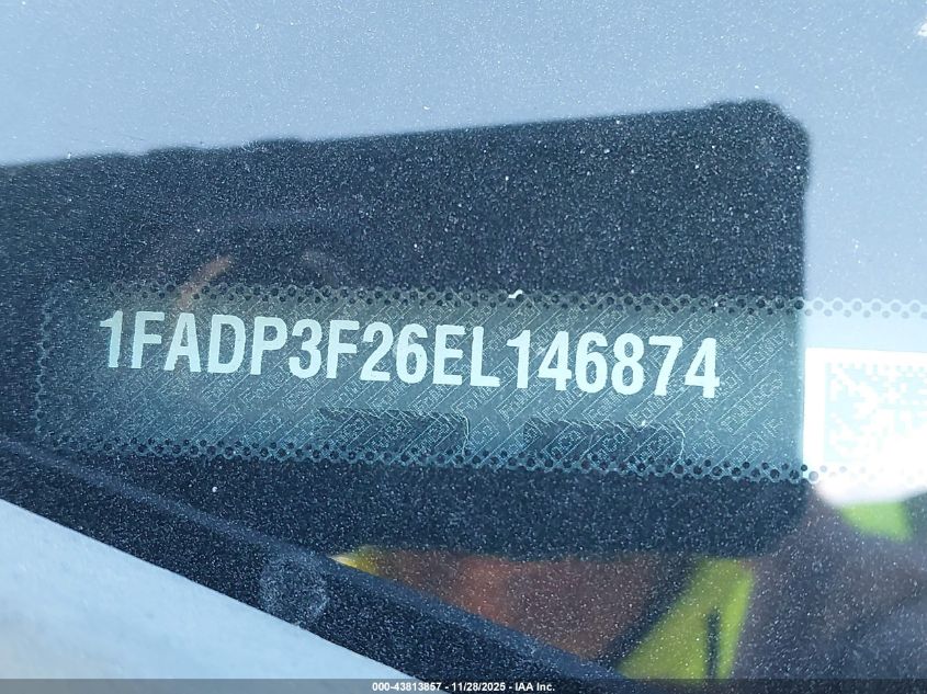 2014 Ford Focus Se VIN: 1FADP3F26EL146874 Lot: 43813857
