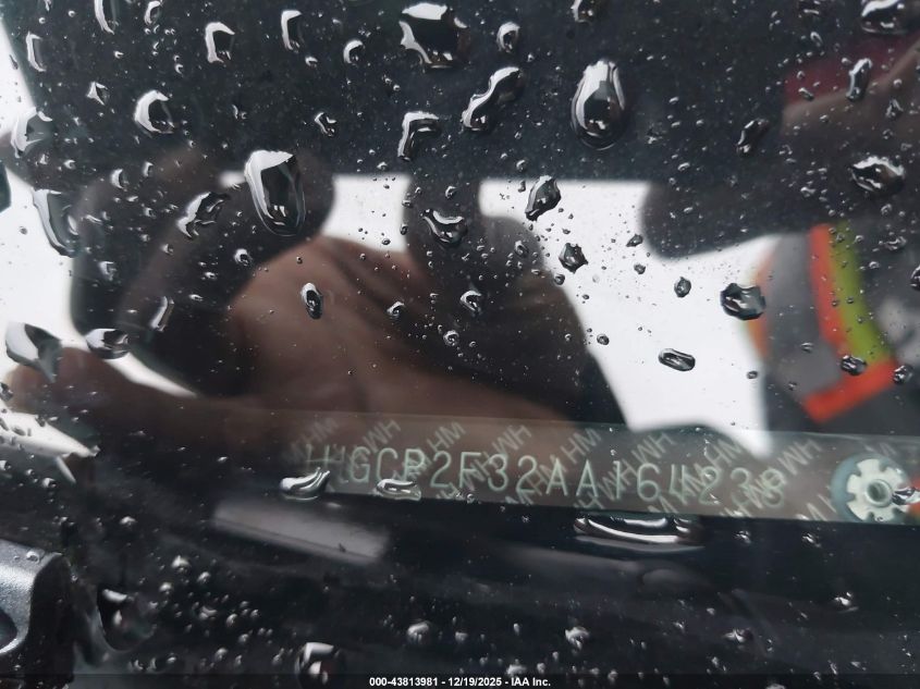 2010 Honda Accord 2.4 Lx VIN: 1HGCP2F32AA164238 Lot: 43813981