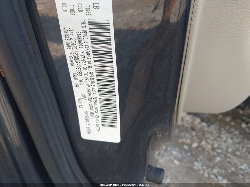 2013 Chrysler Town & Country Touring VIN: 2C4RC1BG0DR706699 Lot: 43814069