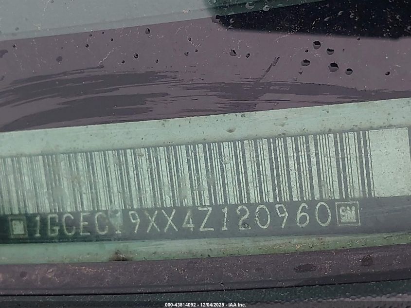 2004 Chevrolet Silverado 1500 Work Truck VIN: 1GCEC19XX4Z120960 Lot: 43814092