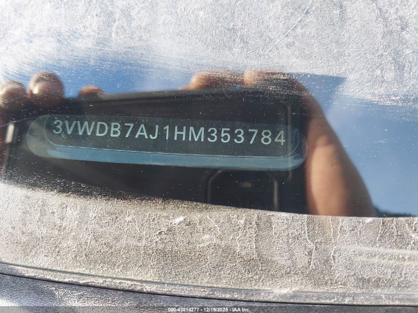 2017 Volkswagen Jetta 1.4T Se VIN: 3VWDB7AJ1HM353784 Lot: 43814277