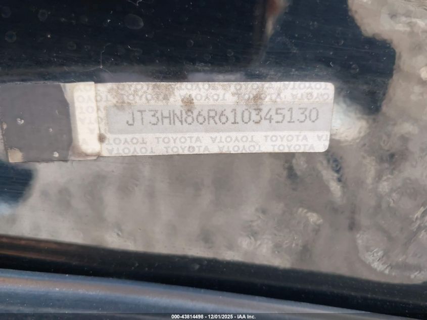 2001 Toyota 4Runner Sr5 V6 VIN: JT3HN86R610345130 Lot: 43814498