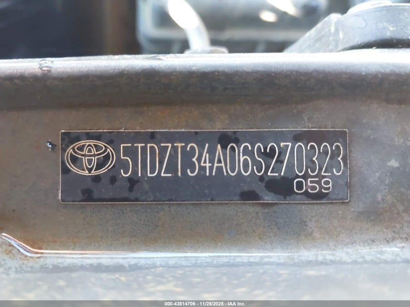 2006 Toyota Sequoia Sr5 V8 VIN: 5TDZT34A06S270323 Lot: 43814706