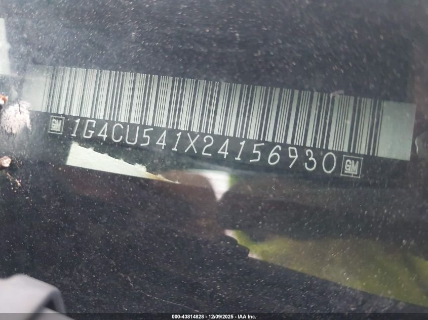 2002 Buick Park Avenue Ultra VIN: 1G4CU541X24156930 Lot: 43814828