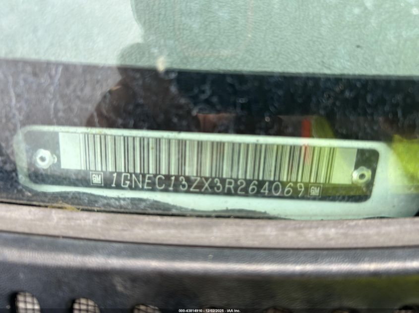 2003 Chevrolet Tahoe Lt VIN: 1GNEC13ZX3R264069 Lot: 43814910
