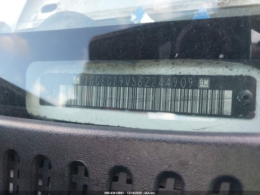 2006 Chevrolet Silverado 1500 Work Truck VIN: 1GCEC19V36Z244909 Lot: 43814981