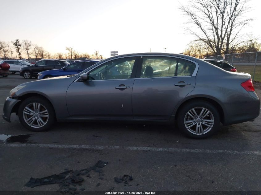 2011 Infiniti G25X VIN: JN1DV6AR0BM652358 Lot: 43815126