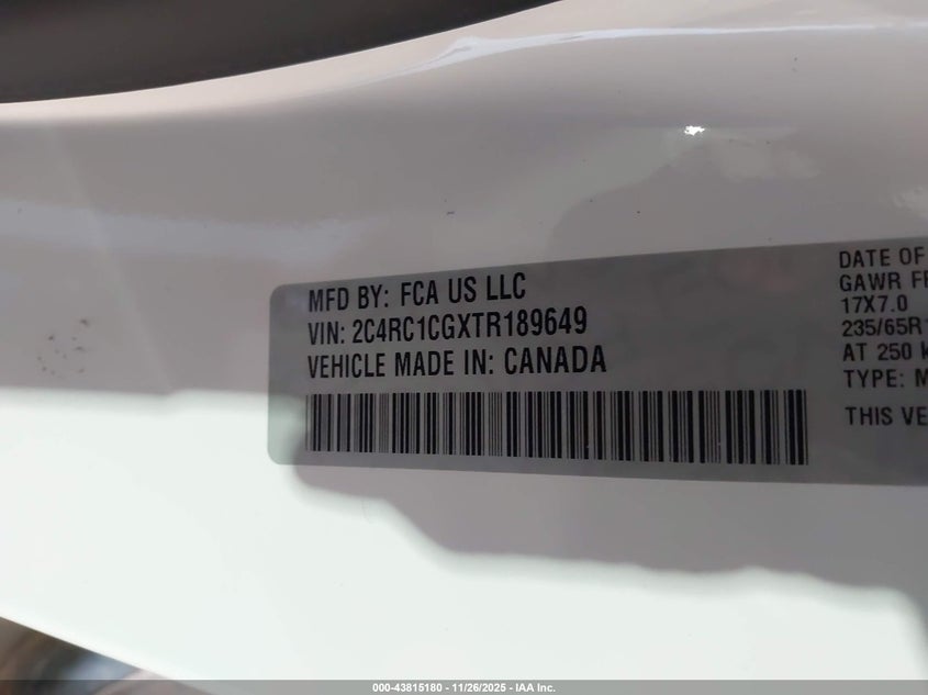 2C4RC1CGXTR189649 2026 CHRYSLER VOYAGER photo no. 5
