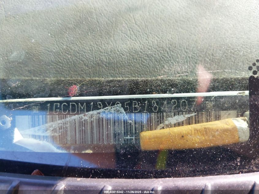 2005 Chevrolet Astro VIN: 1GCDM19X05B134207 Lot: 43815342