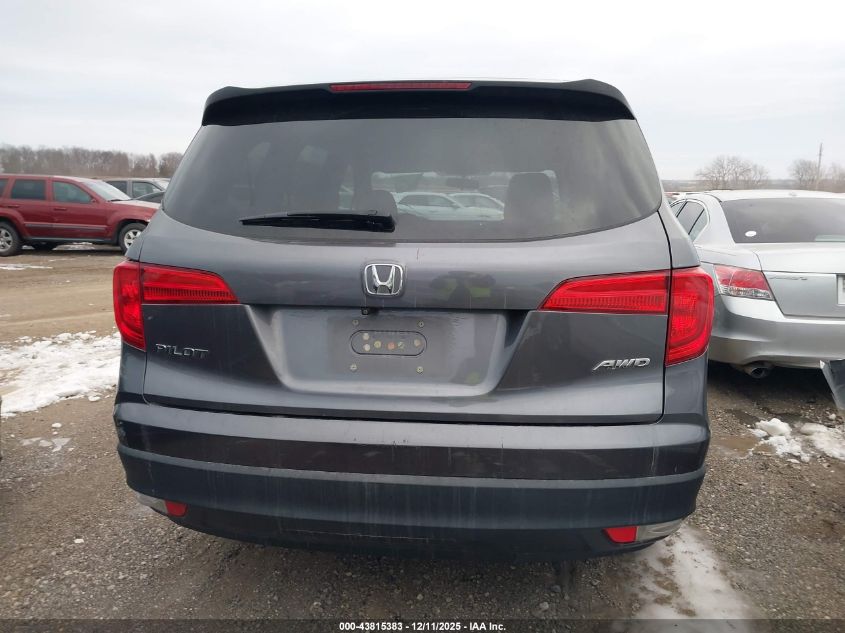 2016 Honda Pilot Lx VIN: 5FNYF6H17GB028178 Lot: 43815383