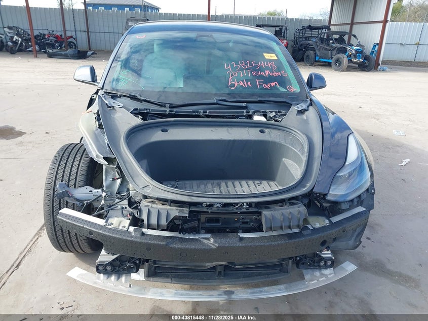 2021 Tesla Model 3 Standard Range Plus Rear-Wheel Drive VIN: 5YJ3E1EA2MF032252 Lot: 43815448