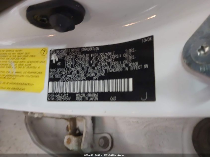 2005 Toyota Highlander Limited V6 VIN: JTEEP21A250083891 Lot: 43815459