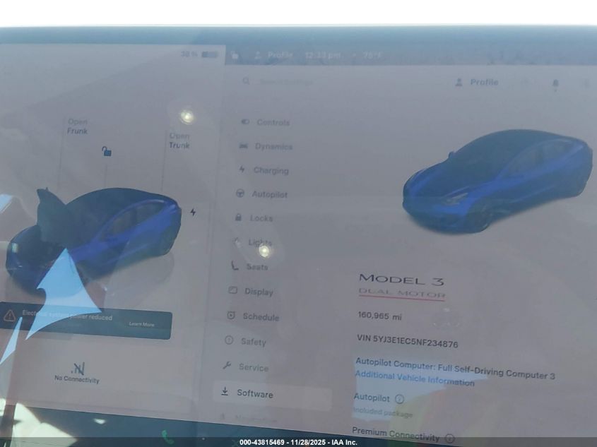 2022 Tesla Model 3 Performance Dual Motor All-Wheel Drive VIN: 5YJ3E1EC5NF234876 Lot: 43815469