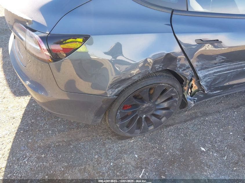 2022 Tesla Model 3 Performance Dual Motor All-Wheel Drive VIN: 5YJ3E1EC4NF261521 Lot: 43815533