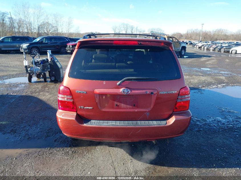 2001 Toyota Highlander V6 VIN: JTEHF21A810028985 Lot: 43815596