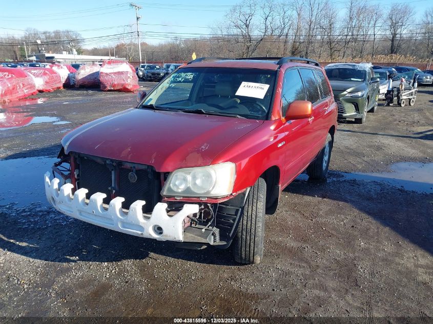 2001 Toyota Highlander V6 VIN: JTEHF21A810028985 Lot: 43815596