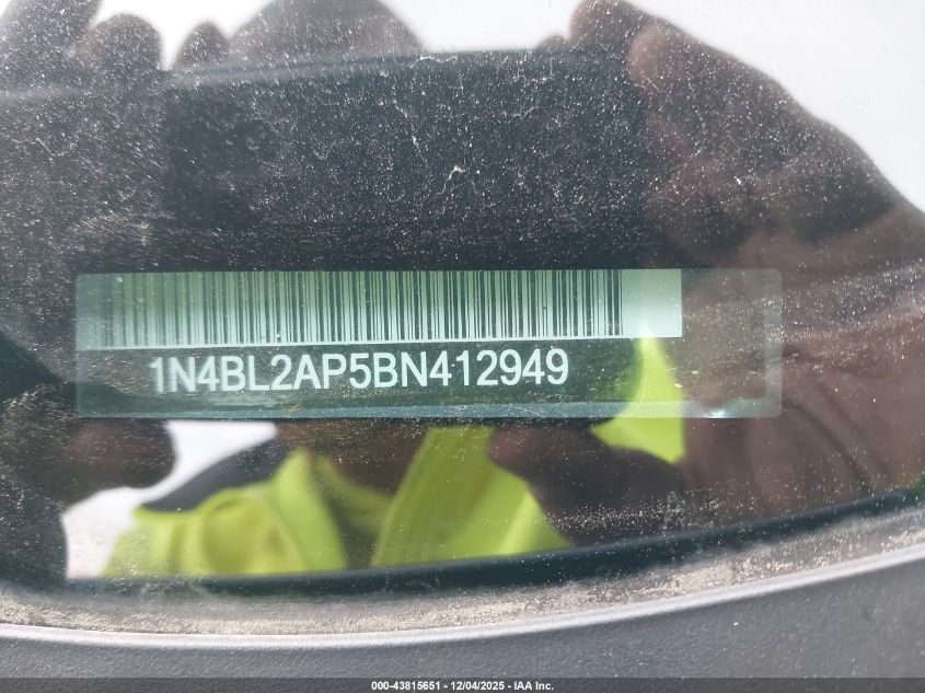 2011 Nissan Altima 3.5 Sr VIN: 1N4BL2AP5BN412949 Lot: 43815651