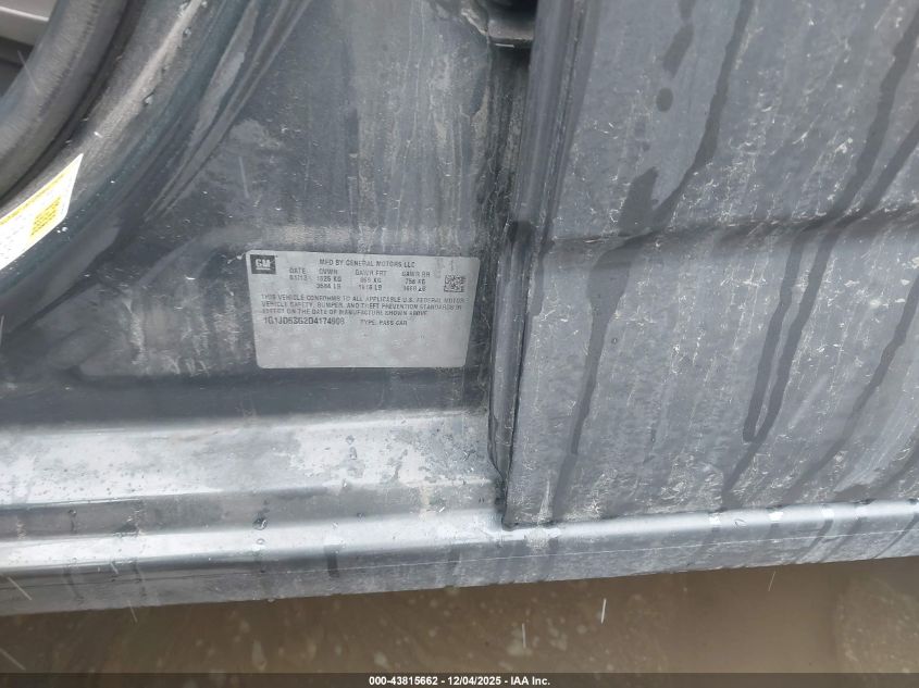 2013 Chevrolet Sonic Lt Manual VIN: 1G1JD6SG2D4174908 Lot: 43815662