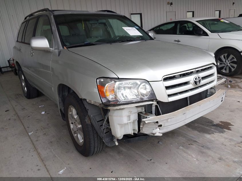 2005 Toyota Highlander V6 VIN: JTEGP21AX50072145 Lot: 43815764