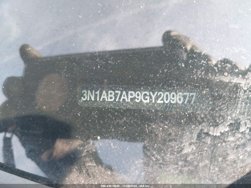 2016 Nissan Sentra S VIN: 3N1AB7AP9GY209677 Lot: 43815845