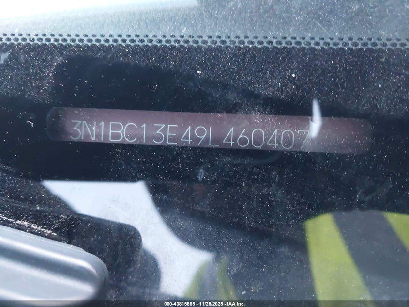 2009 Nissan Versa 1.8S VIN: 3N1BC13E49L460407 Lot: 43815865