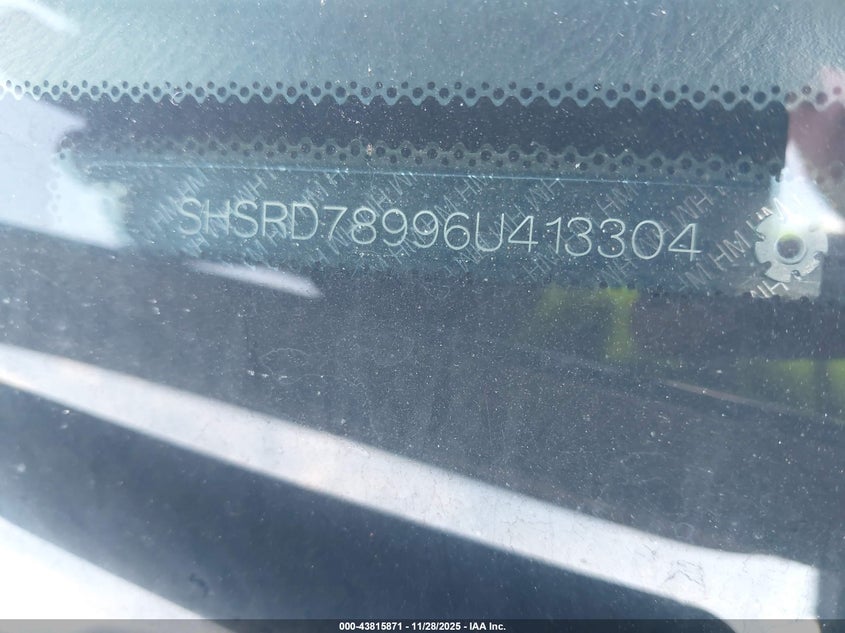 2006 Honda Cr-V Se VIN: SHSRD78996U413304 Lot: 43815871