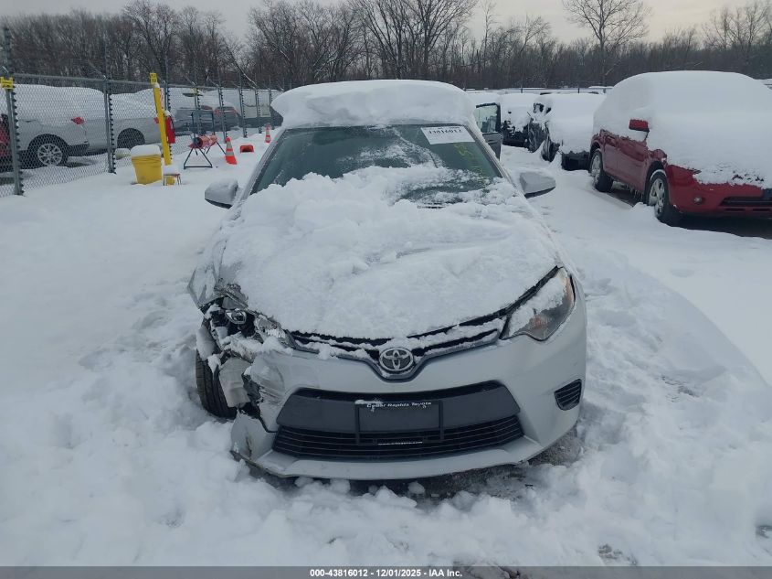 2016 Toyota Corolla Le VIN: 2T1BURHE3GC615580 Lot: 43816012