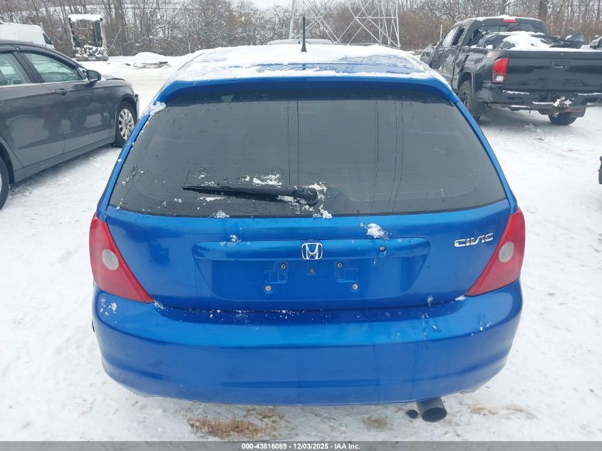 2003 Honda Civic Si VIN: SHHEP33503U406567 Lot: 43816089