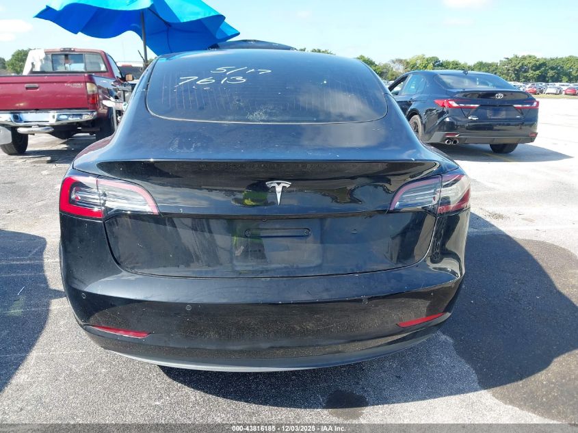 2020 Tesla Model 3 Standard Range Plus Rear-Wheel Drive/Standard Range Rear-Wheel Drive VIN: 5YJ3E1EAXLF797613 Lot: 43816185